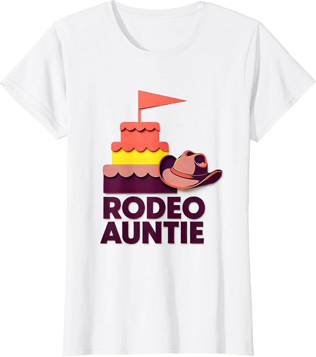 Rodeo Auntie Paper Cutout Cowgirl Birthday Party Family T-Shirt - White