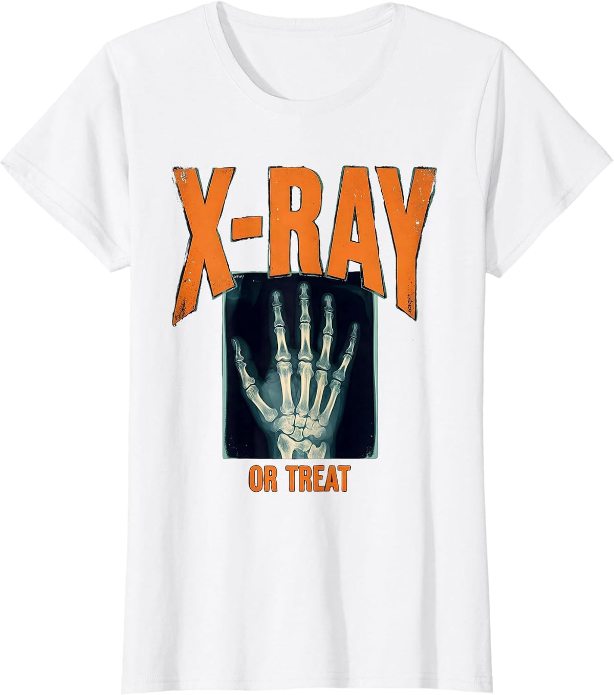 X-Ray Or Treat Radiology Tech Halloween Workplace Humor T-Shirt - White
