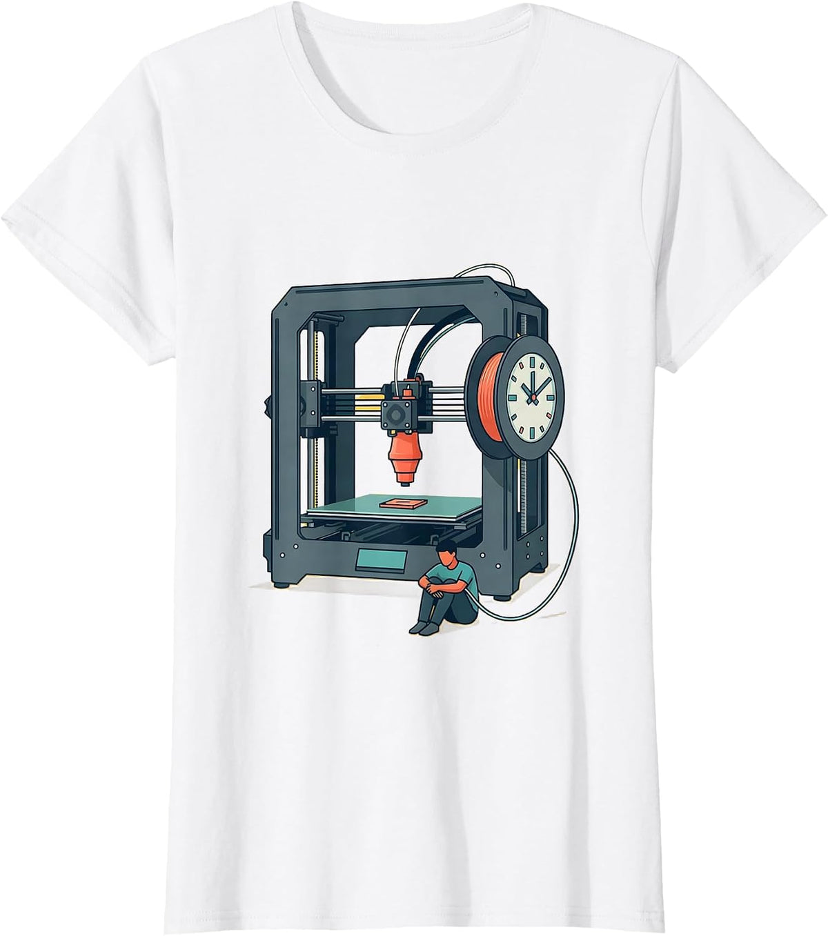 3D Printer Filament Loop Hobbyist Humor Geek Gift T-Shirt - White