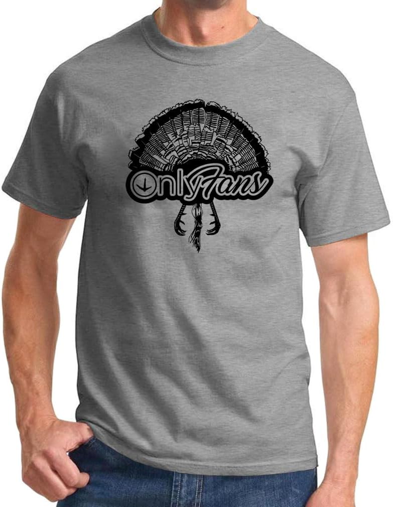 Only Fans Turkey Hunting Sport Collection Classic Print Tshirt - Grey