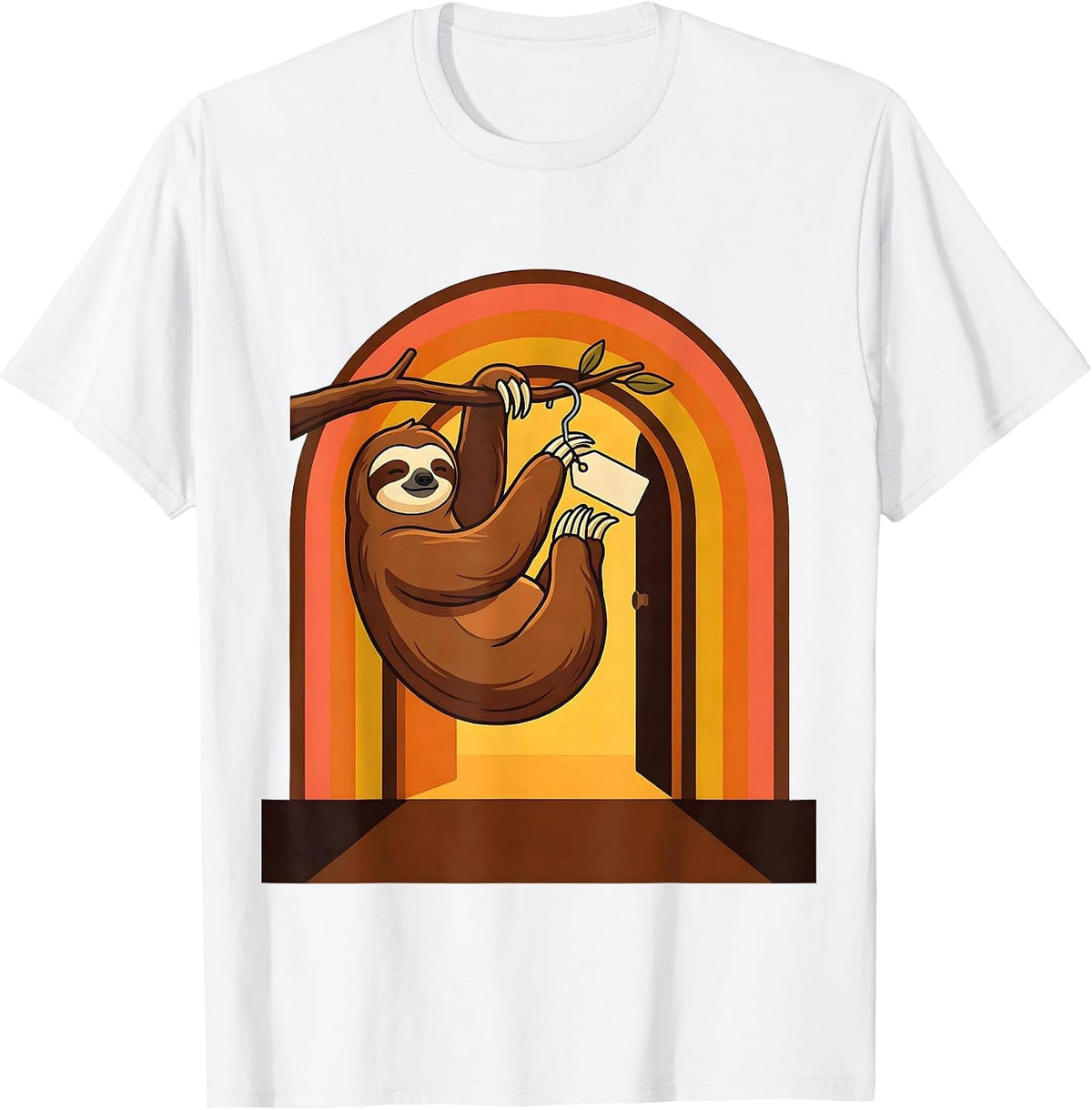 Men's Broad Sloth Retro 70s Humor Gift for Sloth Lovers T-Shirt - White