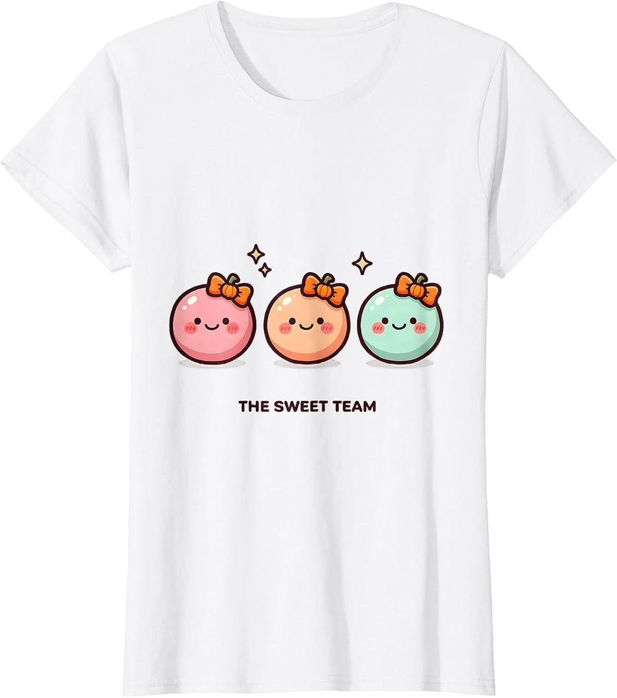 Women's The Sweet Team Cute Kawaii Dental Hygienist Halloween Humor T-Shirt - White