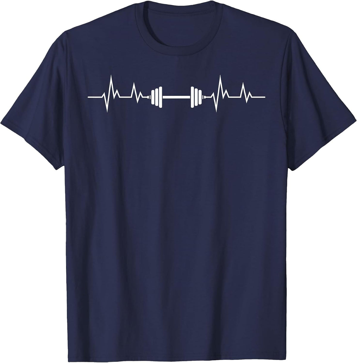 Funny Barbell Art for Men Women Weightlifting Sport Clothing T-Shirt - Navy Blue