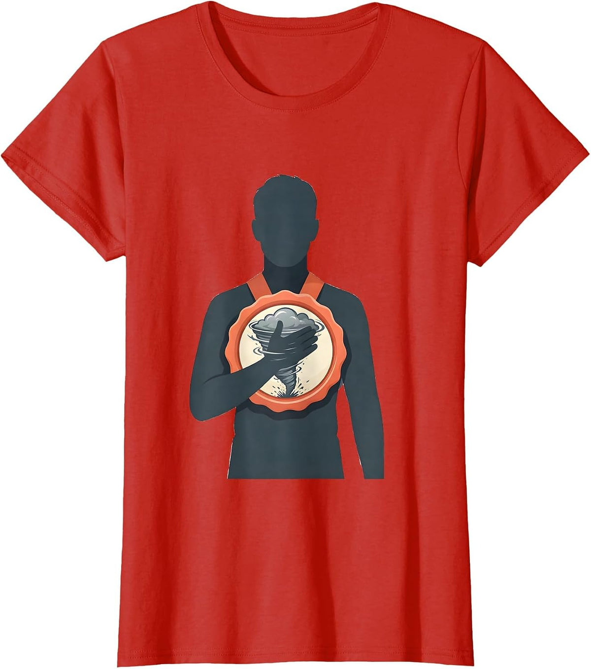 Tornado Badge Storm Chaser Meteorology Enthusiast T-Shirt - Red