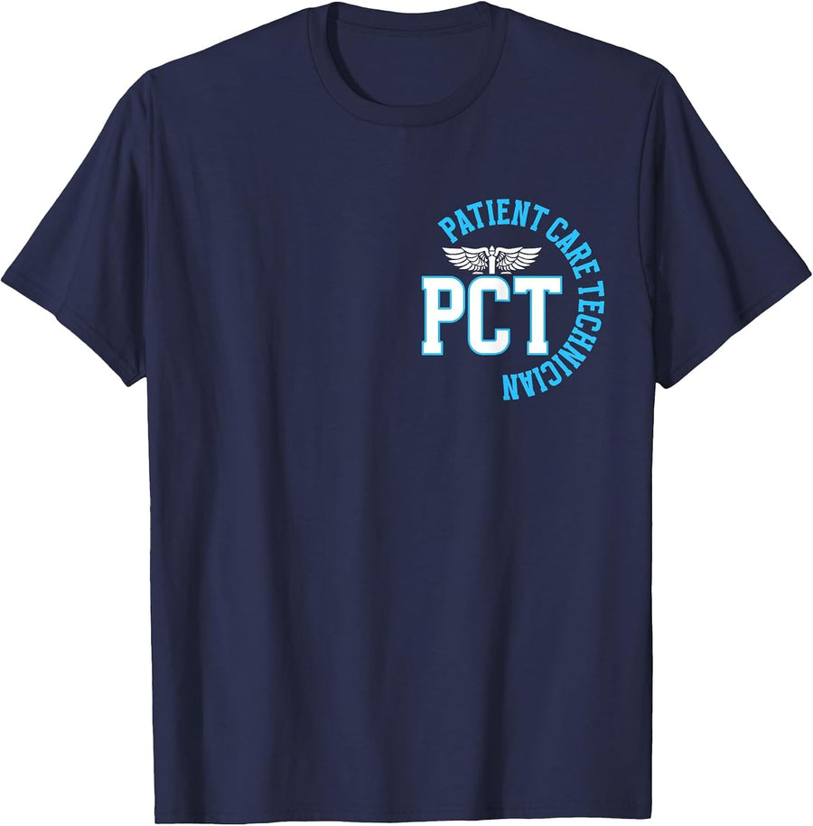PCT Patient Care Technician Best Patient Care Tech T-Shirt - Navy Blue