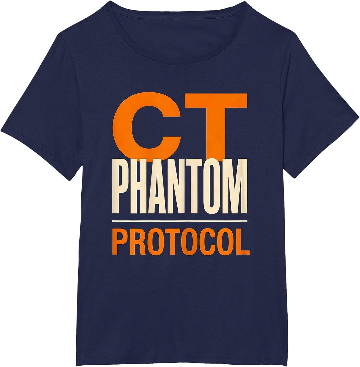 Women's CT Phantom Protocol Playful Halloween Radiology Tech Humor T-Shirt - Navy Blue