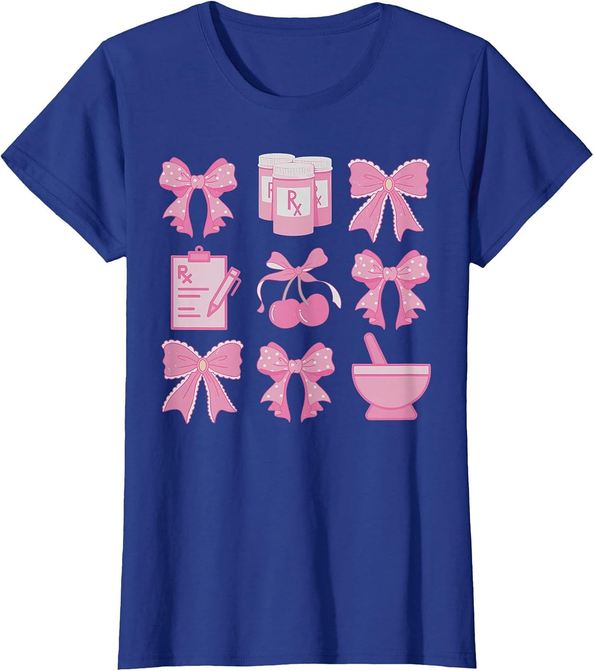 Pink Coquette Bow Pharmacist Pharmacy Technician PharmD T-Shirt - Royal Blue