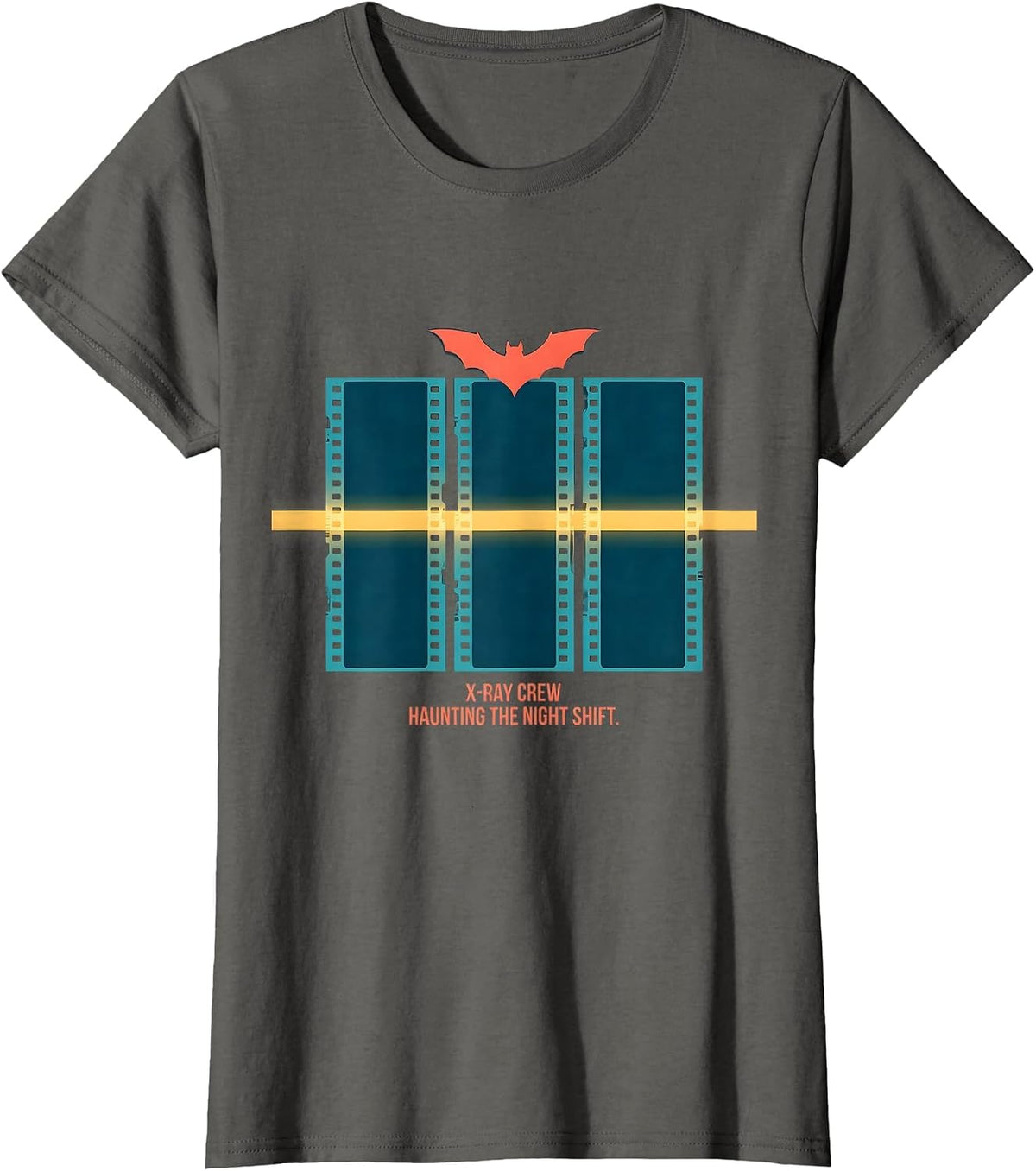 Women's X-Ray Crew Haunting The Night Shift Funny Radiology Tech T-Shirt - Asphalt Grey