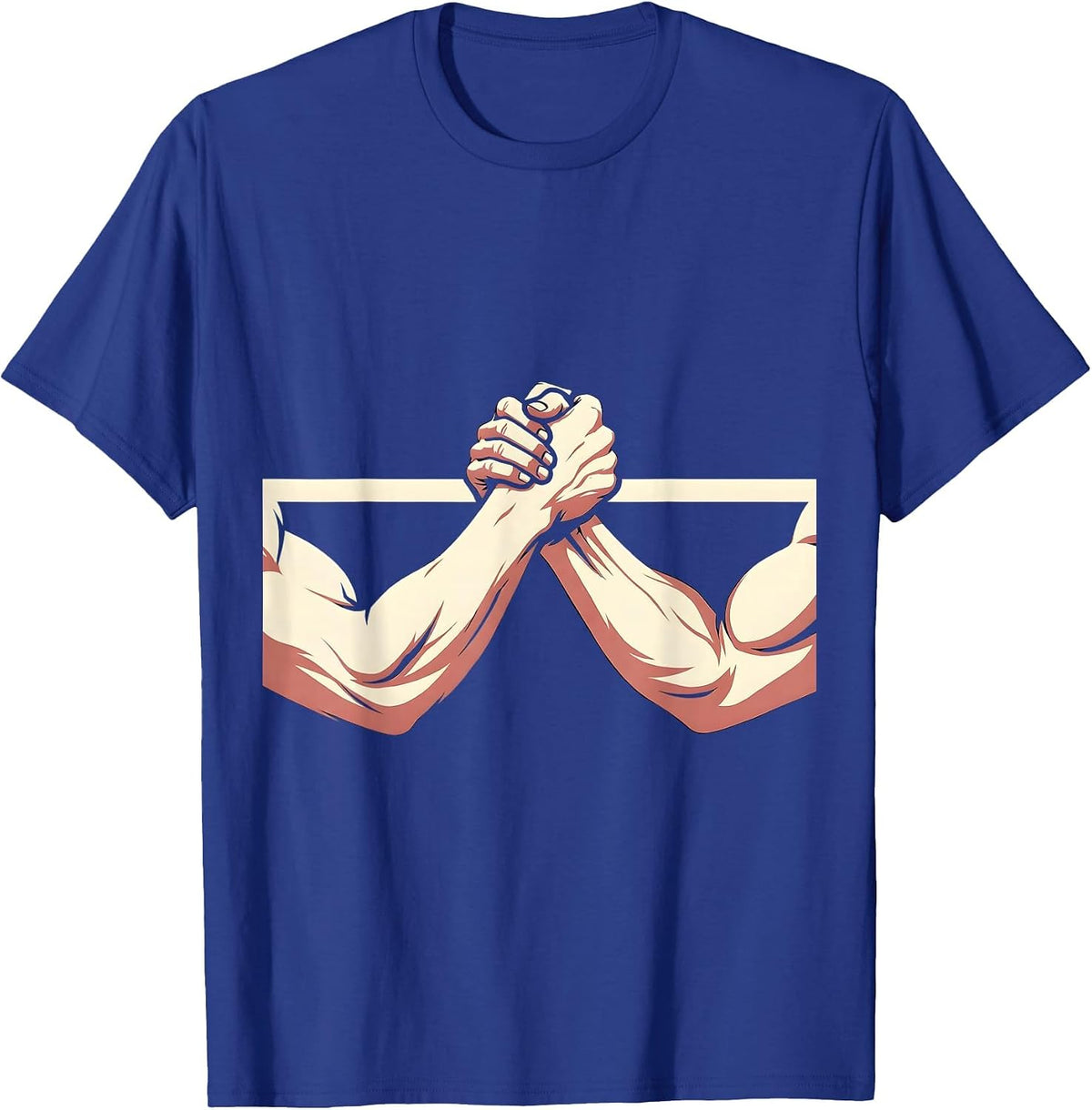 Border Arm Wrestling Political Graphic Tee T-Shirt - Royal Blue