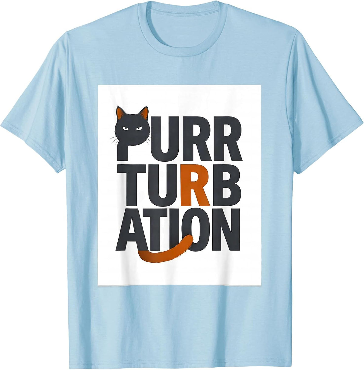 Men's Purrturbation Funny Cat Math Science Teacher Gift T-Shirt - Baby Blue