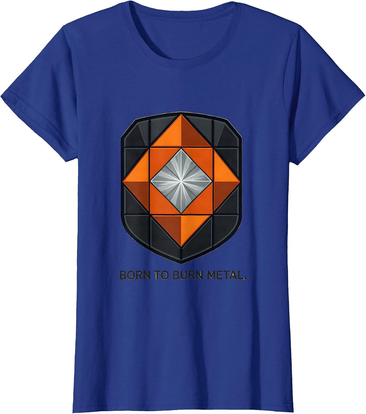 Women's Born to Burn Metal Welder Graphic Design T-Shirt - Royal Blue