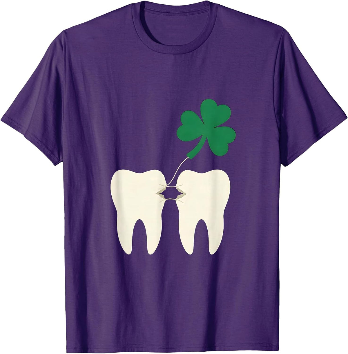 Molar Shamrock Minimalist Dental Worker St Patricks Day T-Shirt - Purple