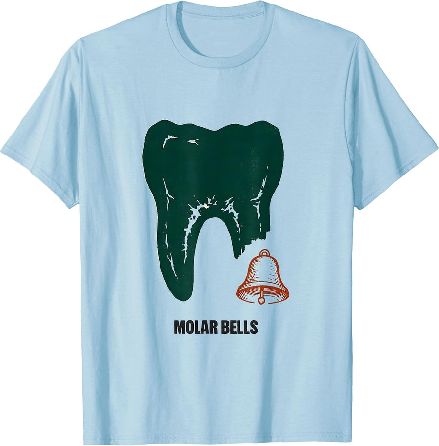 Men's Molar Bells Funny Dental Hygienist Assistant Dentist T-Shirt - Baby Blue