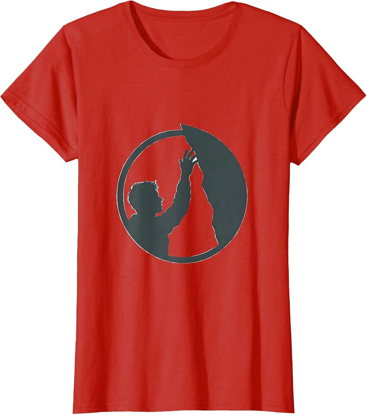 Rock Climber Reaching the Peak Graphic Tee T-Shirt - Red
