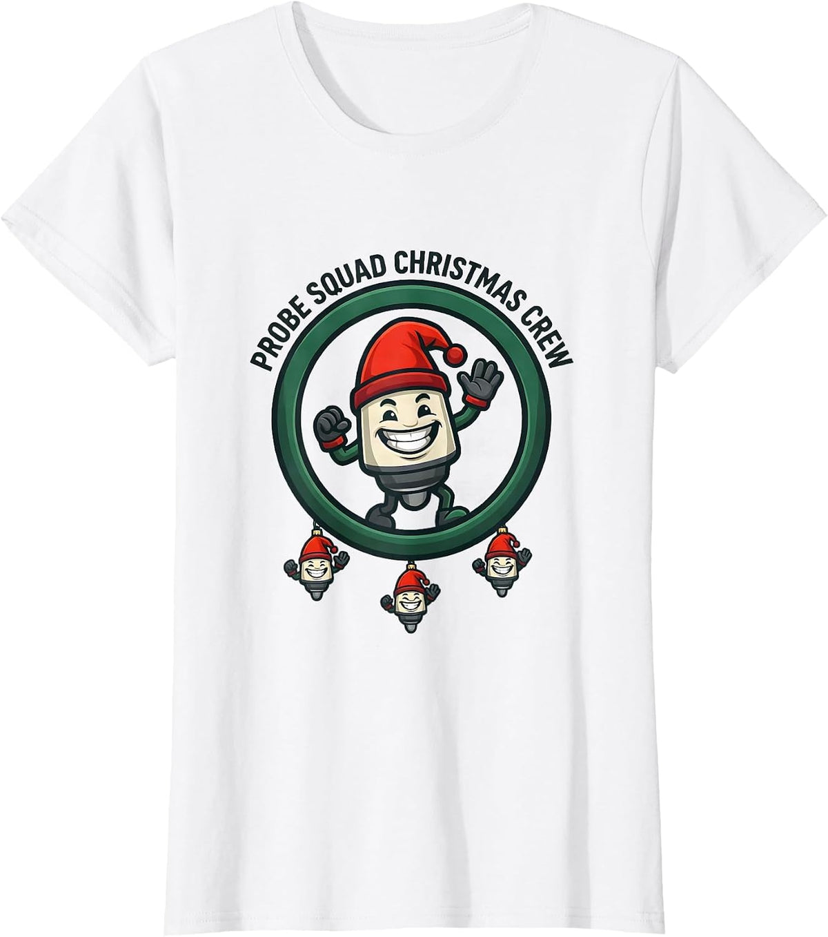 Women's Probe Squad Christmas Crew Funny Sonographer Ultrasound Tech T-Shirt - White