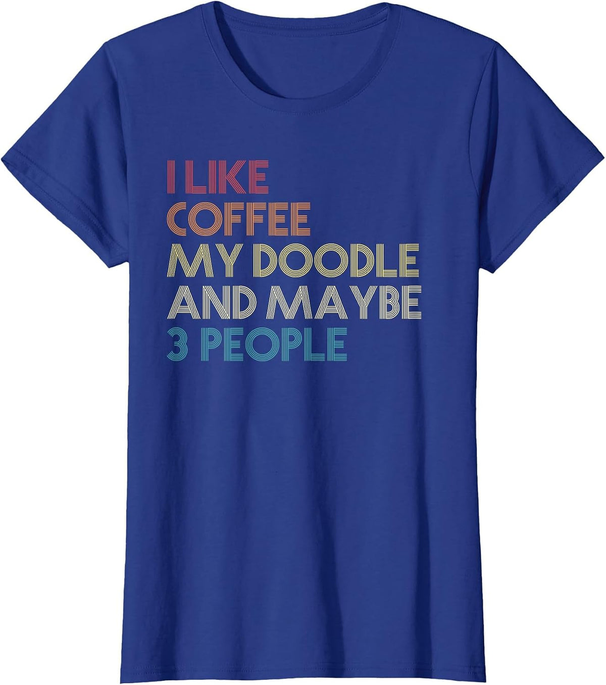 Goldendoodle Dog Owner Coffee Lovers Vintage Retro T-Shirt - Royal Blue