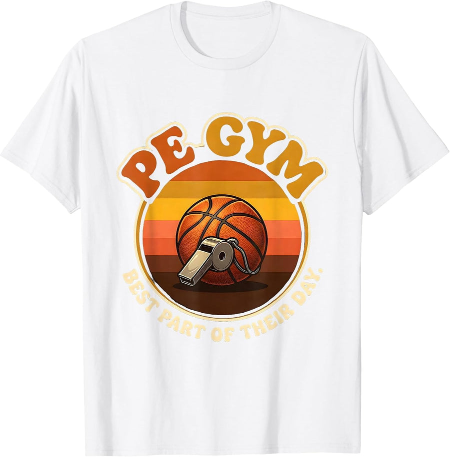 Men's PE Gym Best Part Of Their Day Retro 70s Specials Teacher T-Shirt - White
