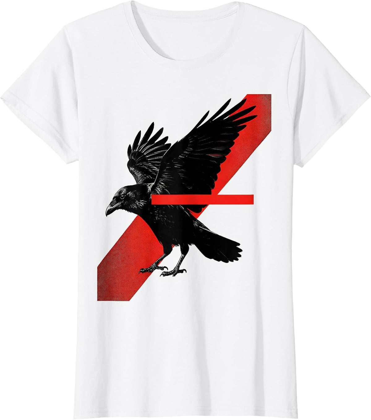 Women's Crow Silhouette Dark Humor Gothic Raven Bird Lover T-Shirt - White