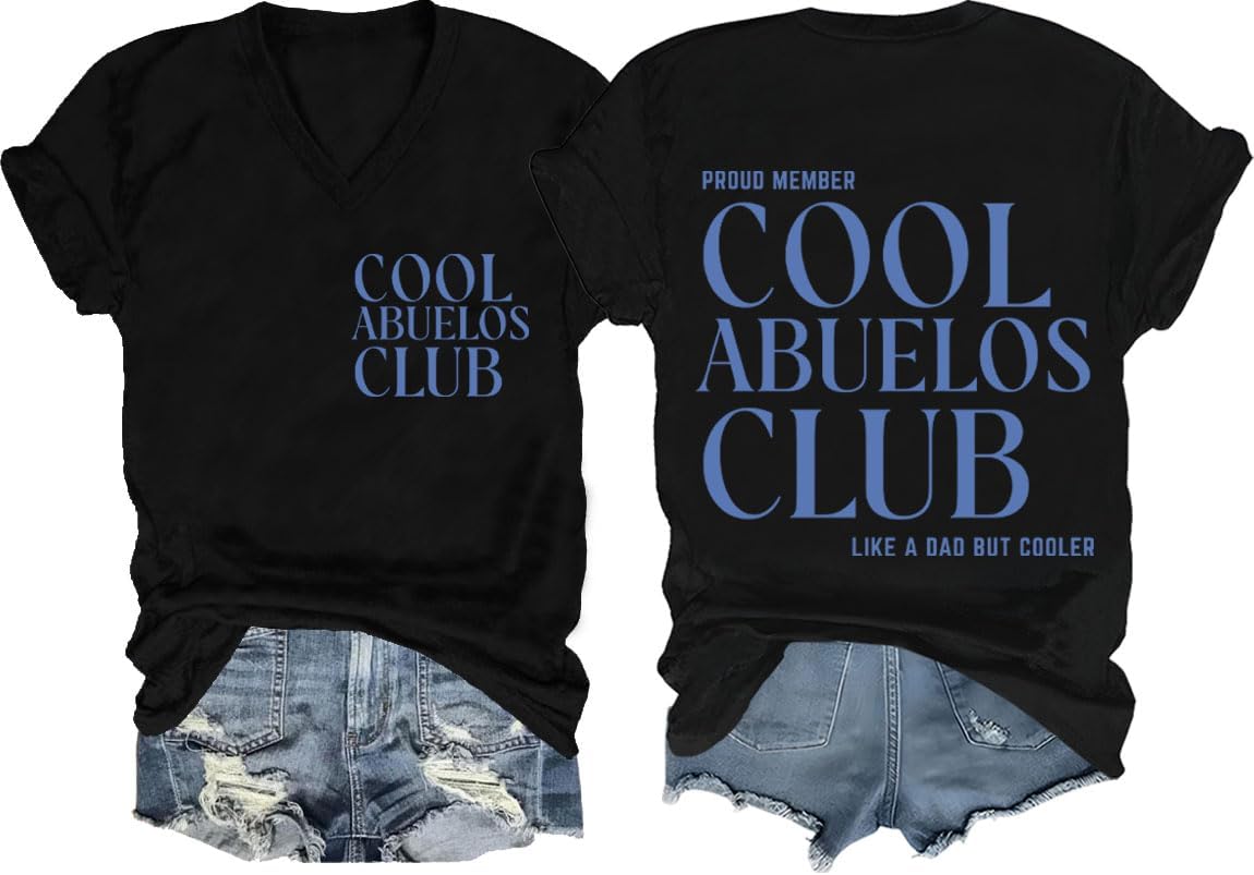Cool Abuelos Club Shirt Proud Abuelo Tee Like A Dad But Cooler Shirts - Black-v