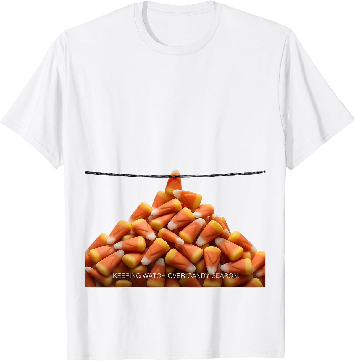 Men's Keeping Watch Over Candy Season Funny Dental Hygienist T-Shirt - White