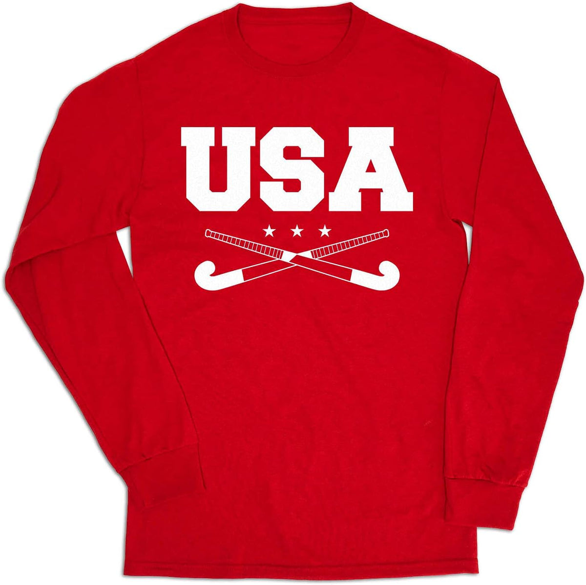ChalkTalkSPORTS Field Hockey Long Sleeve Shirt - USA - Youth & Adult - Red