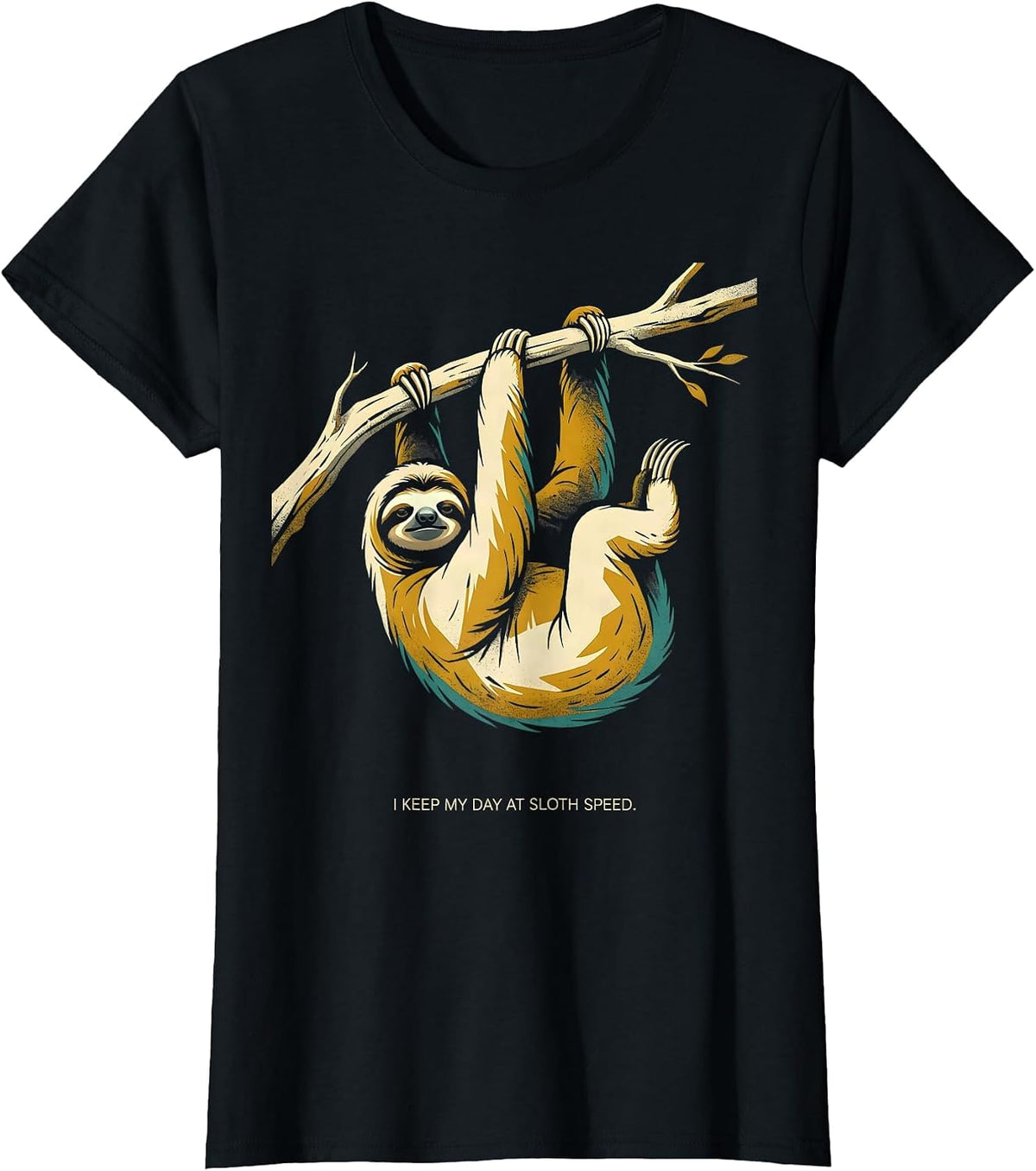 I Keep My Day At Sloth Speed Funny Sloth Lover Humor T-Shirt - Black