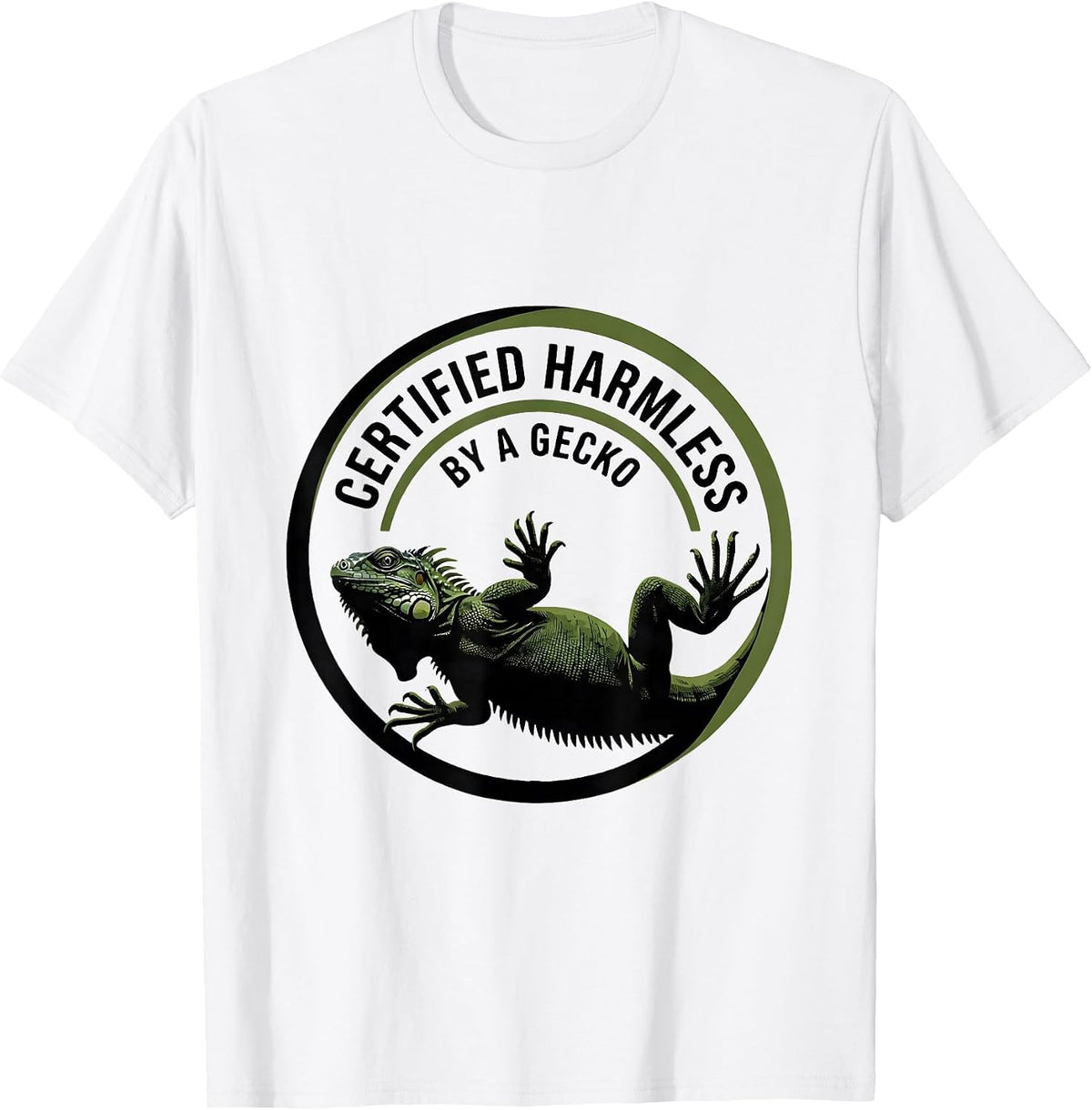 Men's Certified Harmless By a Gecko Funny Reptile Lover Gecko T-Shirt - White
