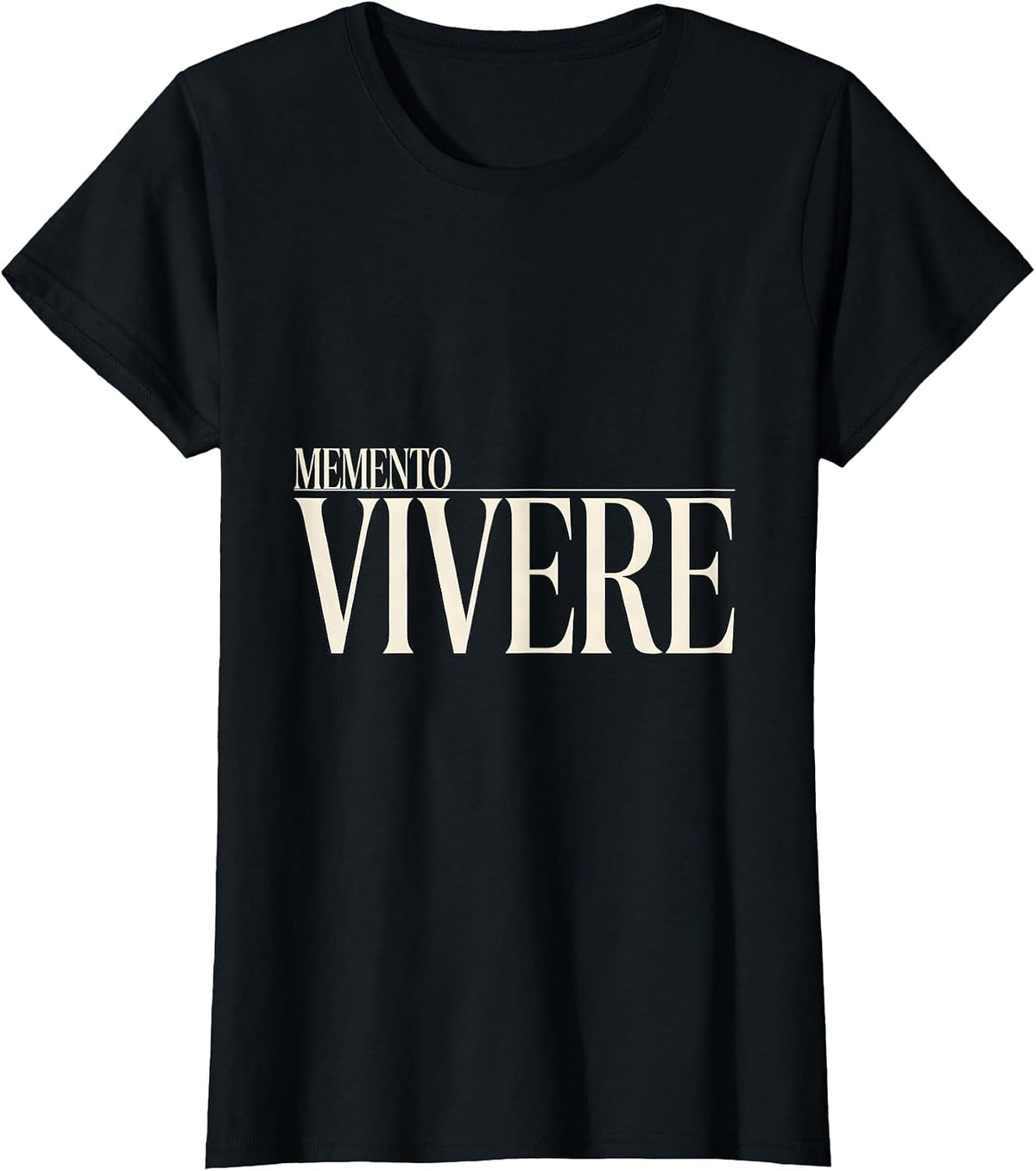 Women's Memento Vivere Stoic Philosophy Quote Memento Mori Reader T-Shirt - Black