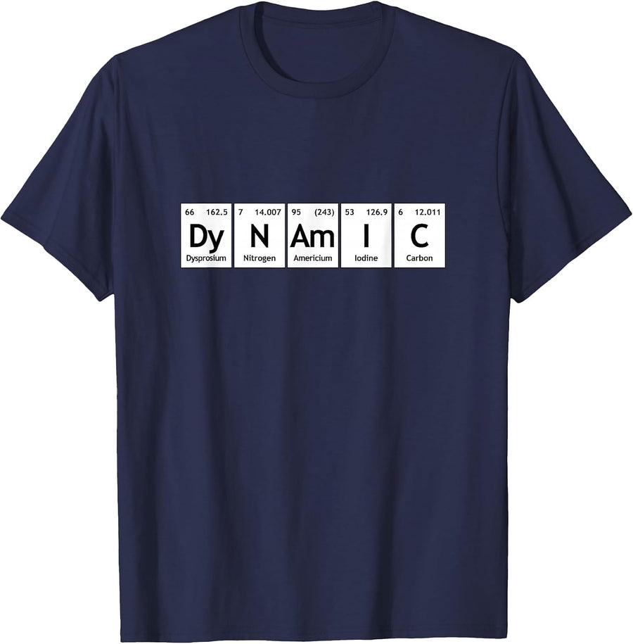 Periodic Table of Elements Chemistry Fun Words Dynamic T-Shirt - Navy Blue