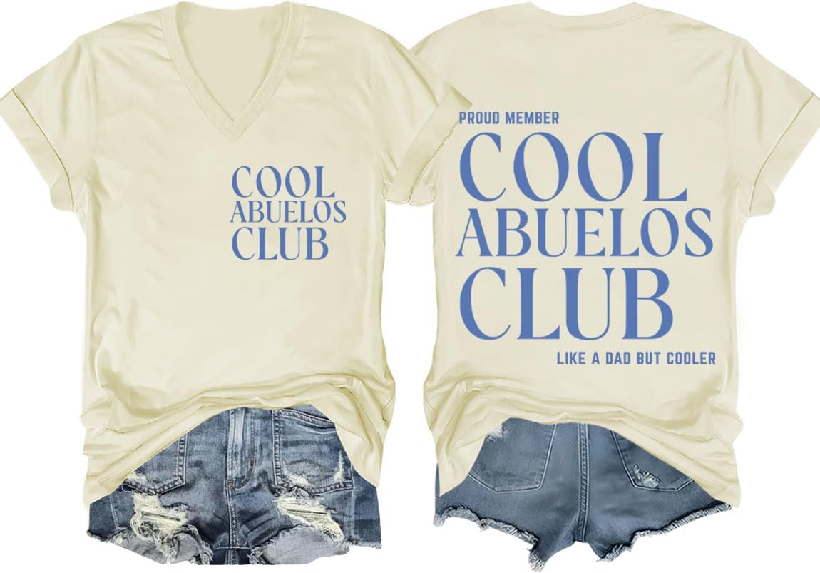 Cool Abuelos Club Shirt Proud Abuelo Tee Like A Dad But Cooler Shirts - Creamy Yellow-v