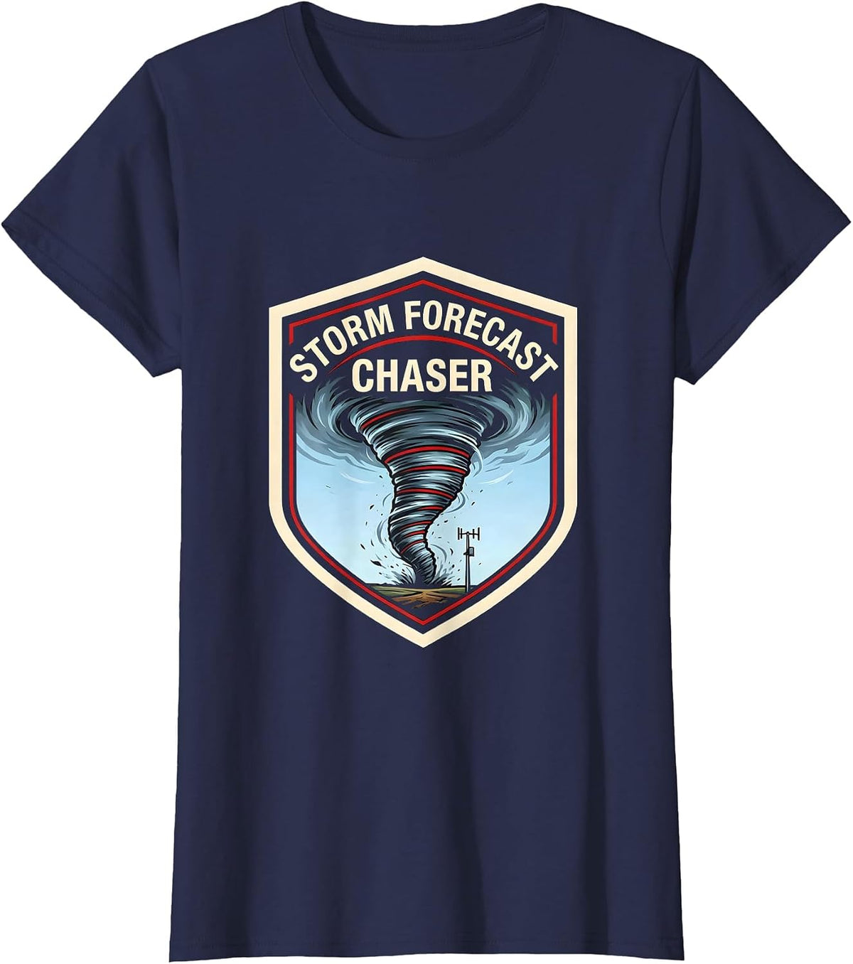 Women's Storm Forecast Chaser Meteorology Enthusiast Weather T-Shirt - Navy Blue