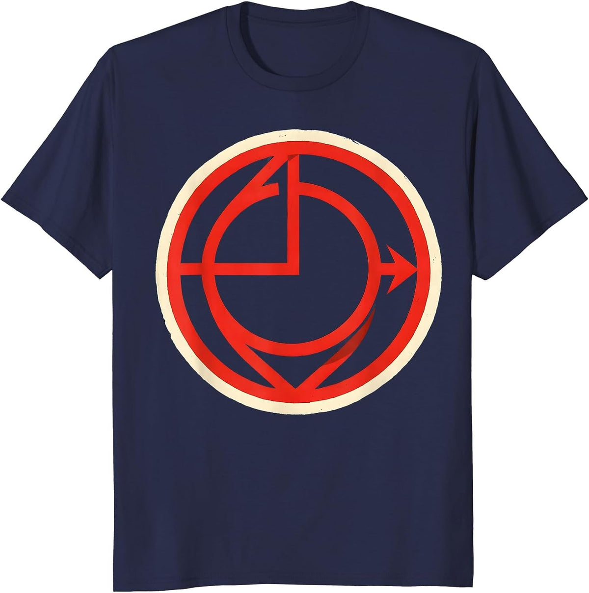 Math Tangent Line Emblem Funny Math Teacher Humor T-Shirt - Navy Blue