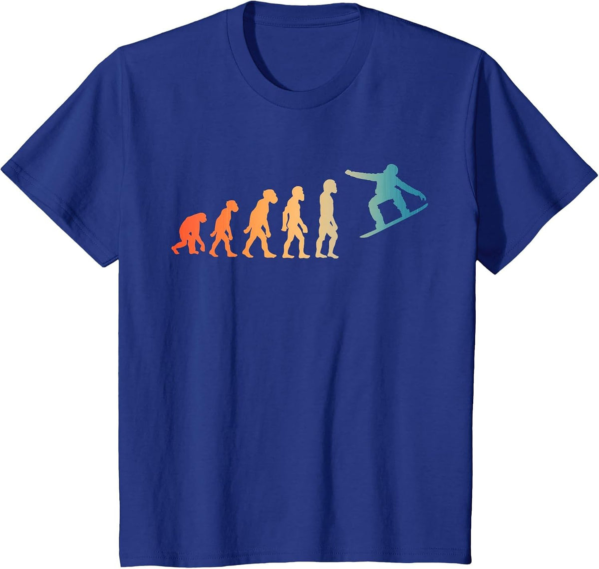 Funny Human Snowboarding Evolution Snowboarder Women Men T-Shirt - Royal Blue