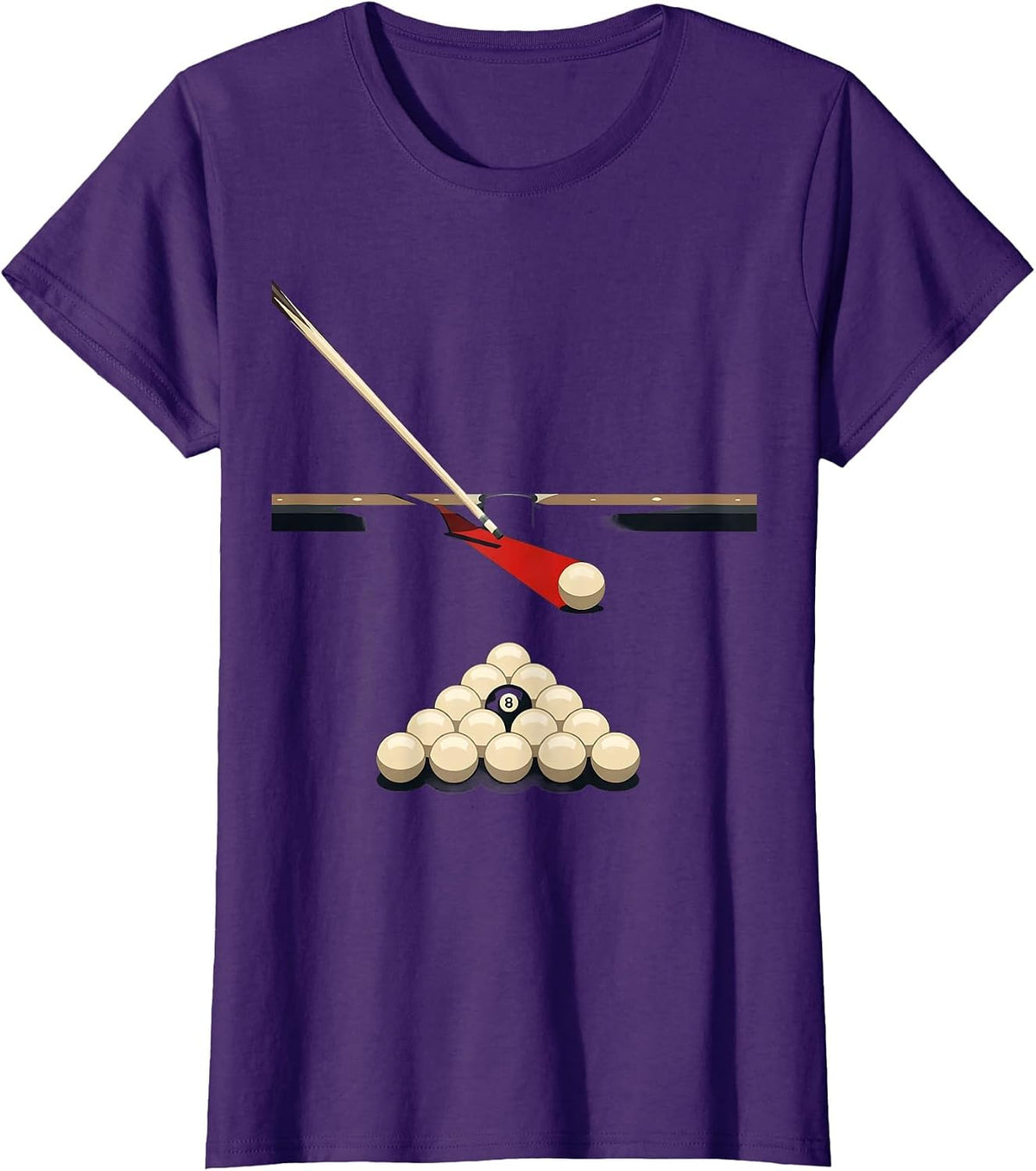 Women's Billiards Cue Path Minimalist Pool Player Humor T-Shirt - Purple