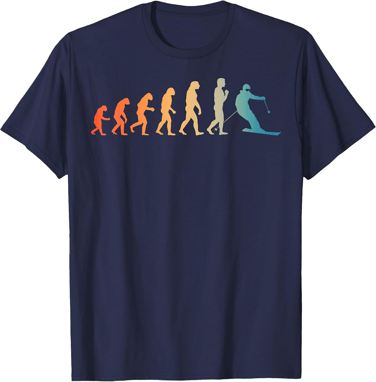 Cool Skiing Art for Men Women Skiing Themed Ski Lover Skier T-Shirt - Navy Blue