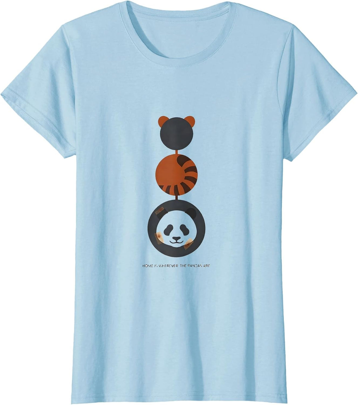 Women's Home Is Wherever The Pandas Are Funny Panda Lover Gift T-Shirt - Baby Blue