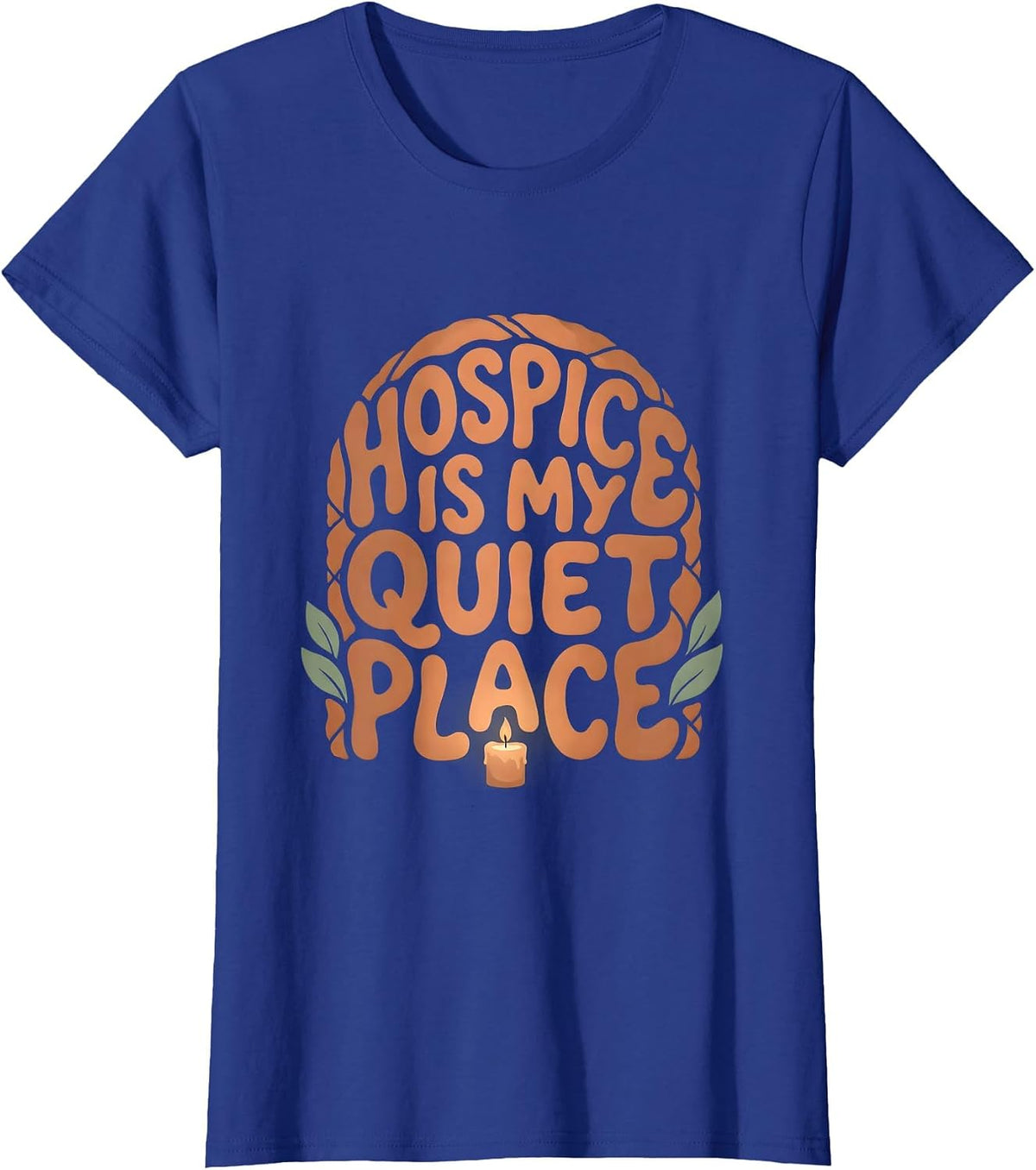 Women's Hospice Is My Quiet Place Boho Nurse Appreciation Gift T-Shirt - Royal Blue