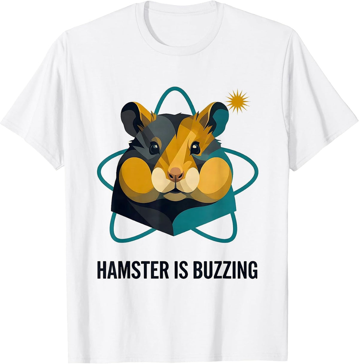 Hamster Is Buzzing Midcentury Modern Pet Lover Humor T-Shirt - White
