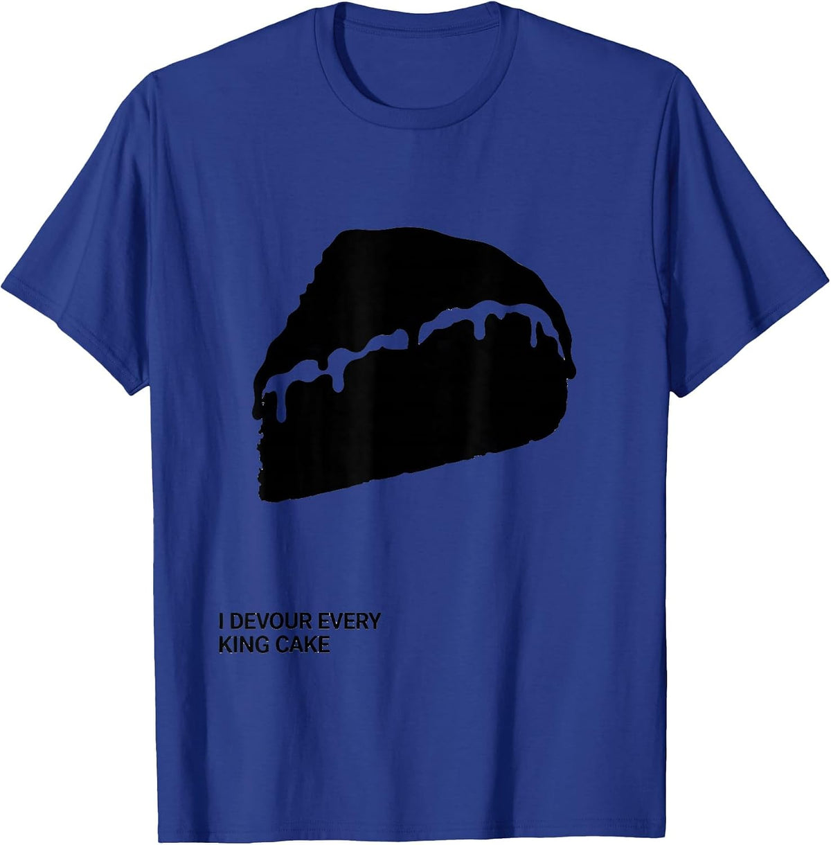 Men's I Devour Every King Cake Mardi Gras Carnival Party Humor T-Shirt - Royal Blue