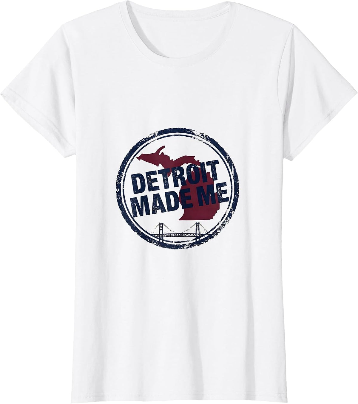 Women's Detroit Made Me Vintage Michigan Hometown Pride T-Shirt - White