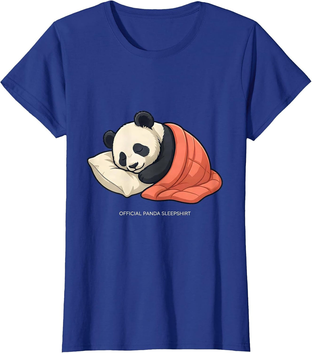 Women's Official Panda Sleepshirt Funny Animal Lover Cozy Novelty T-Shirt - Royal Blue