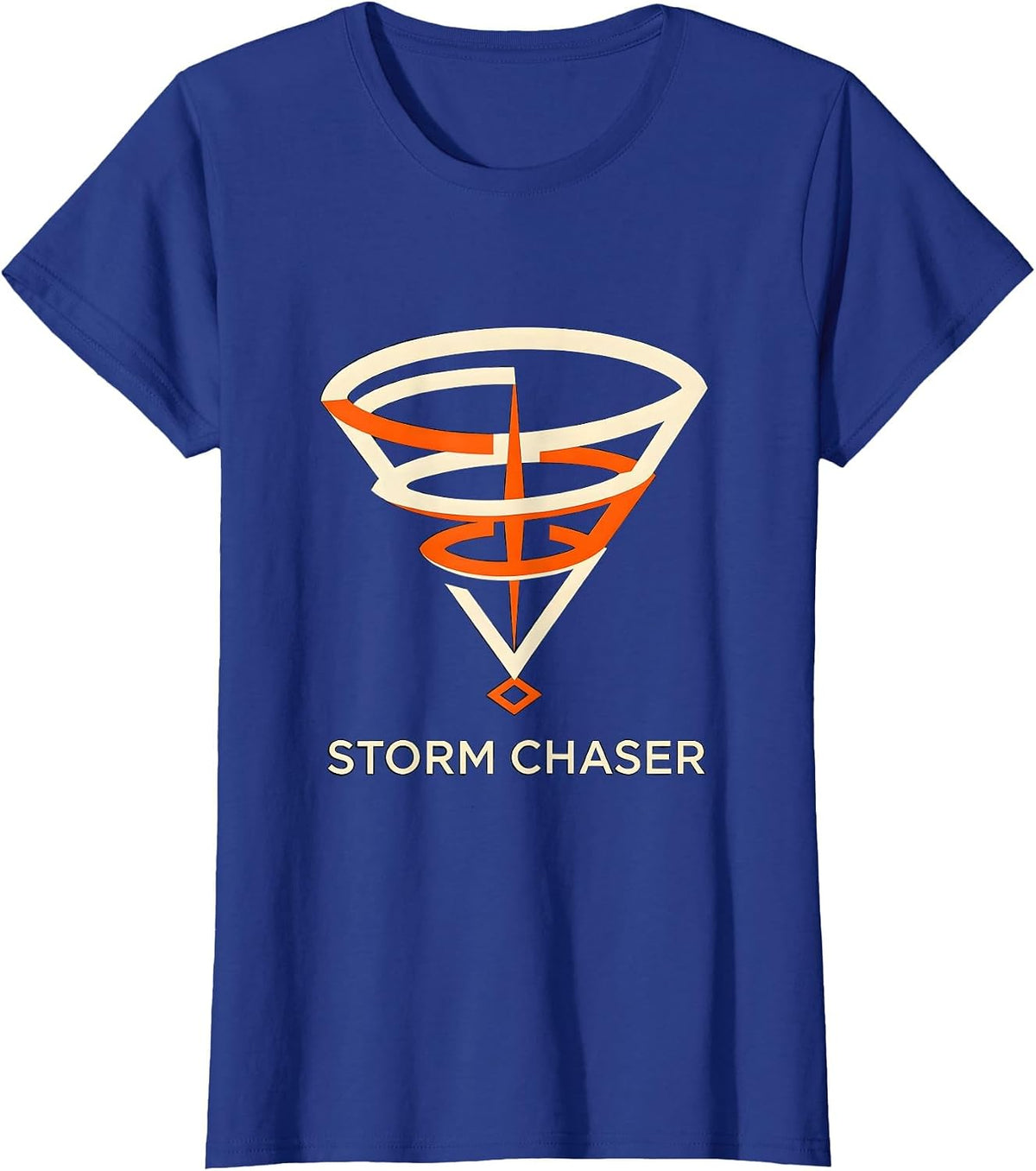 Women's Storm Chaser Minimalist Tornado Glyph Weather Enthusiast T-Shirt - Royal Blue