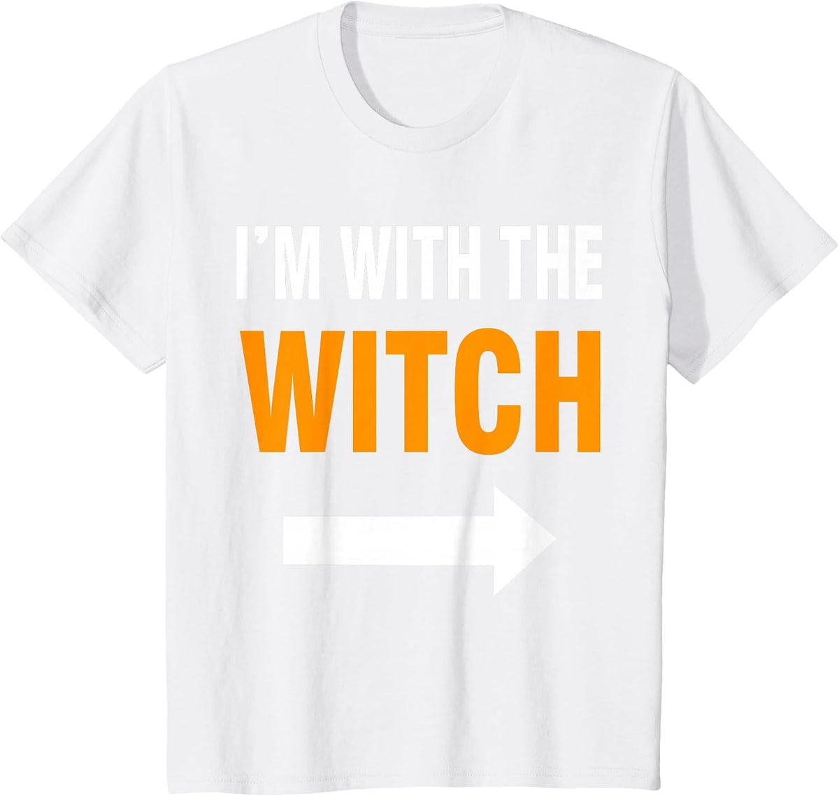 Halloween for Men I'm with The Witch Funny Halloween T-Shirt - White