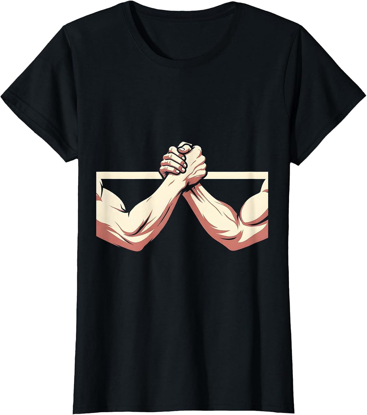 Border Arm Wrestling Political Graphic Tee T-Shirt - Black
