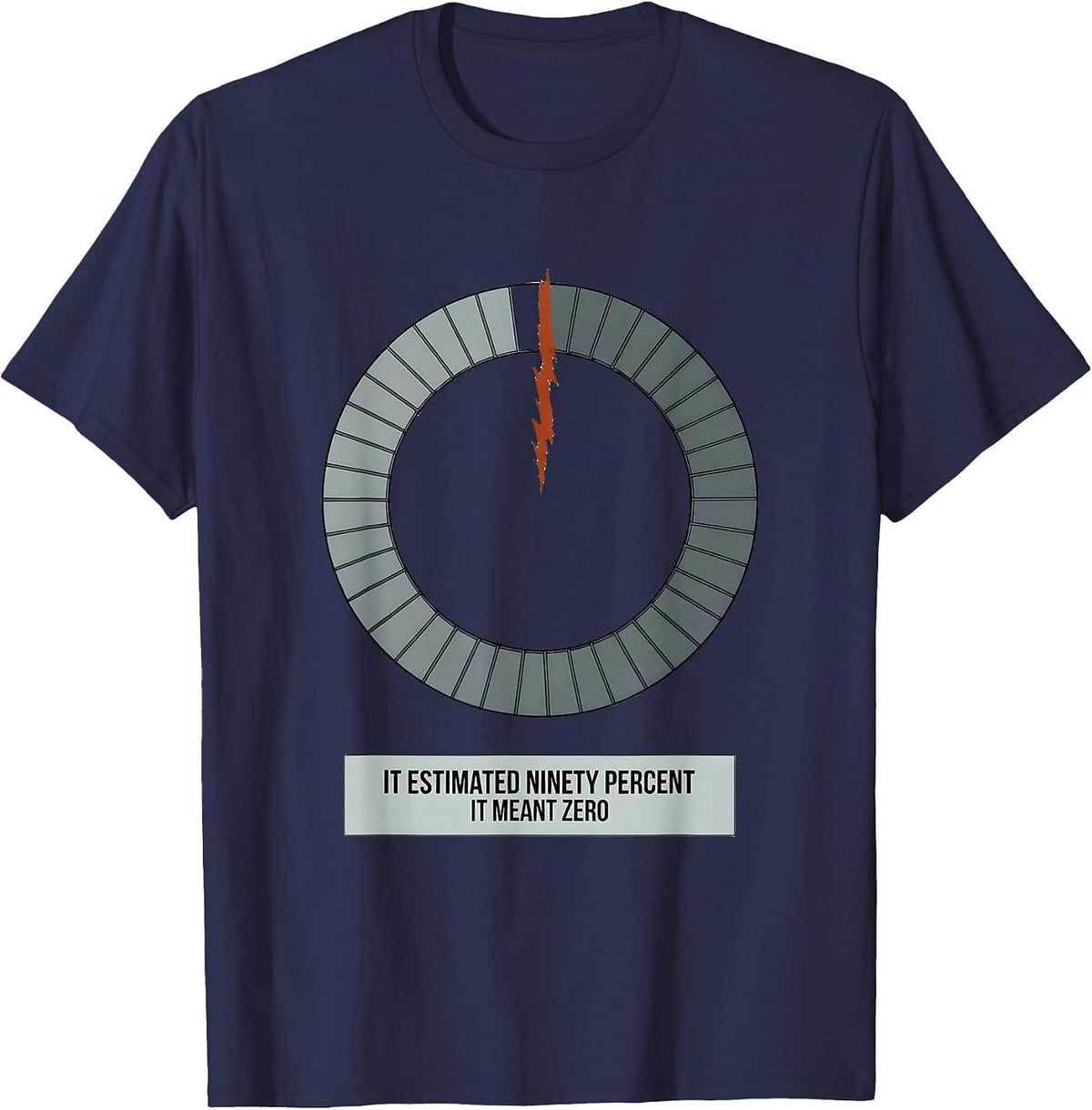 It Estimated Ninety Percent. It Meant Zero Funny IT Nerd T-Shirt - Navy Blue