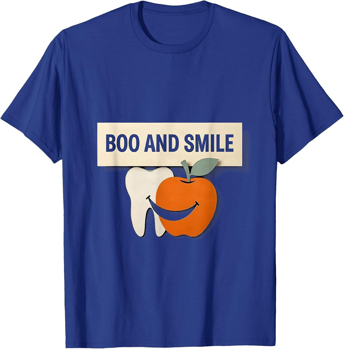 Men's Boo And Smile Funny Dental Hygienist Halloween Work T-Shirt - Royal Blue