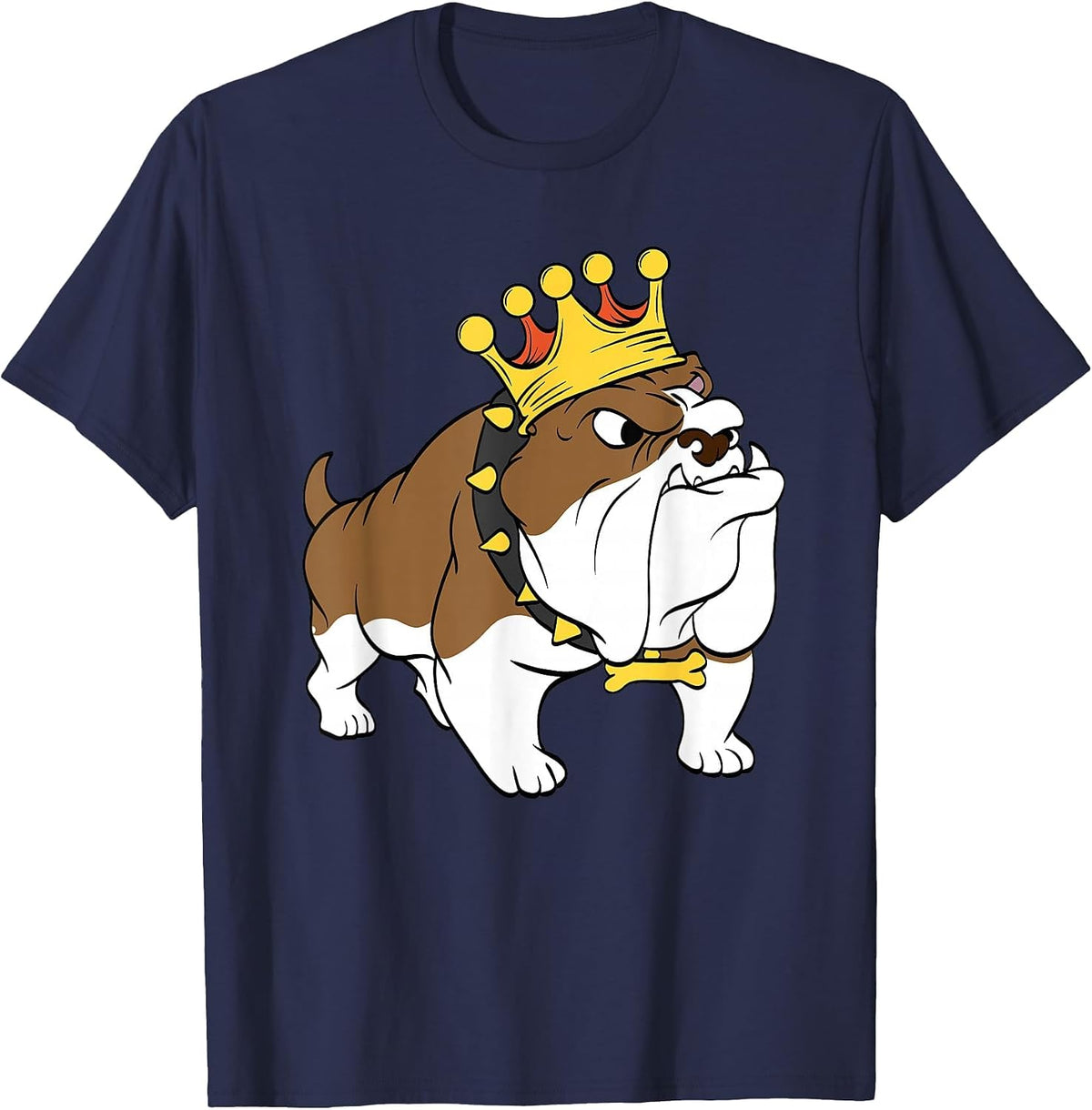 Bulldog Crown Animal World Dog Lover Tshirt T-Shirt - Navy Blue