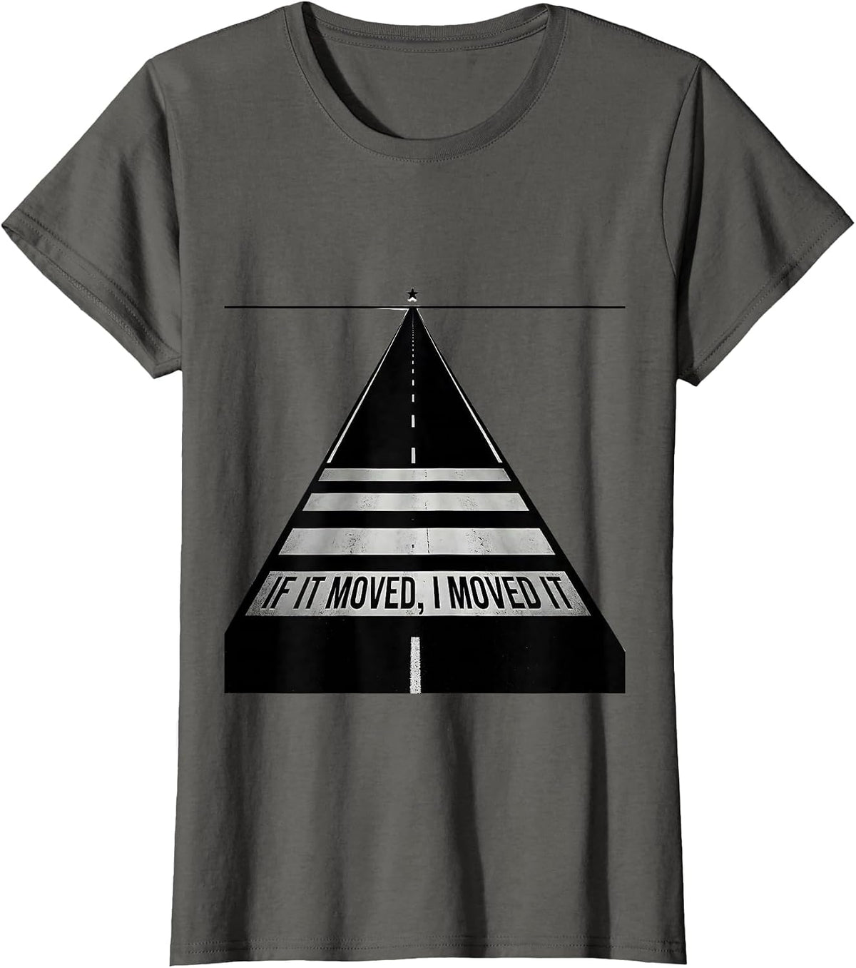 Women's If It Moved, I Moved It Patriotic Trucker Semi Driver T-Shirt - Asphalt Grey