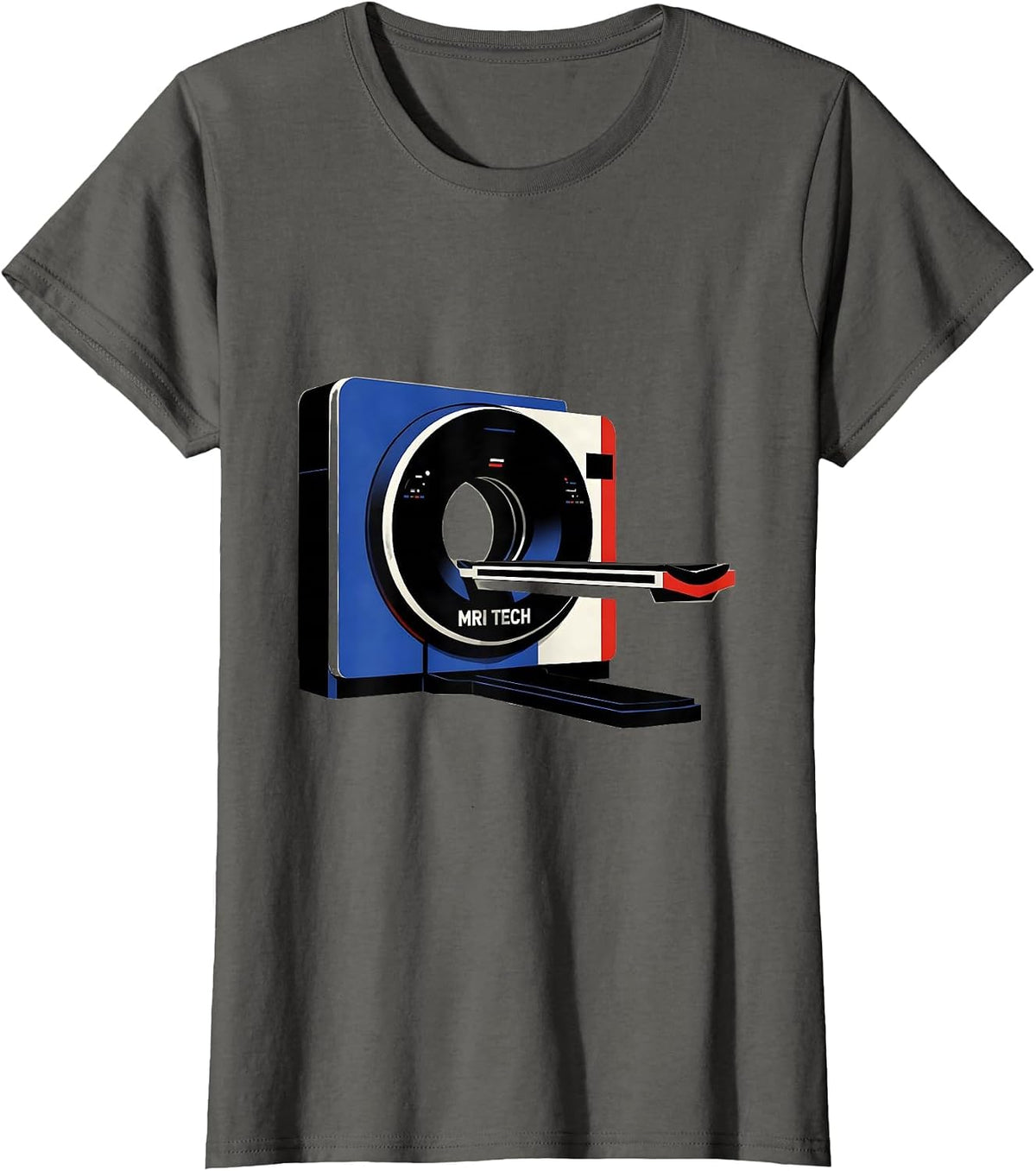 Women's MRI TECH Bauhaus Modernist Radiology Tech Coquette Cute T-Shirt - Asphalt Grey