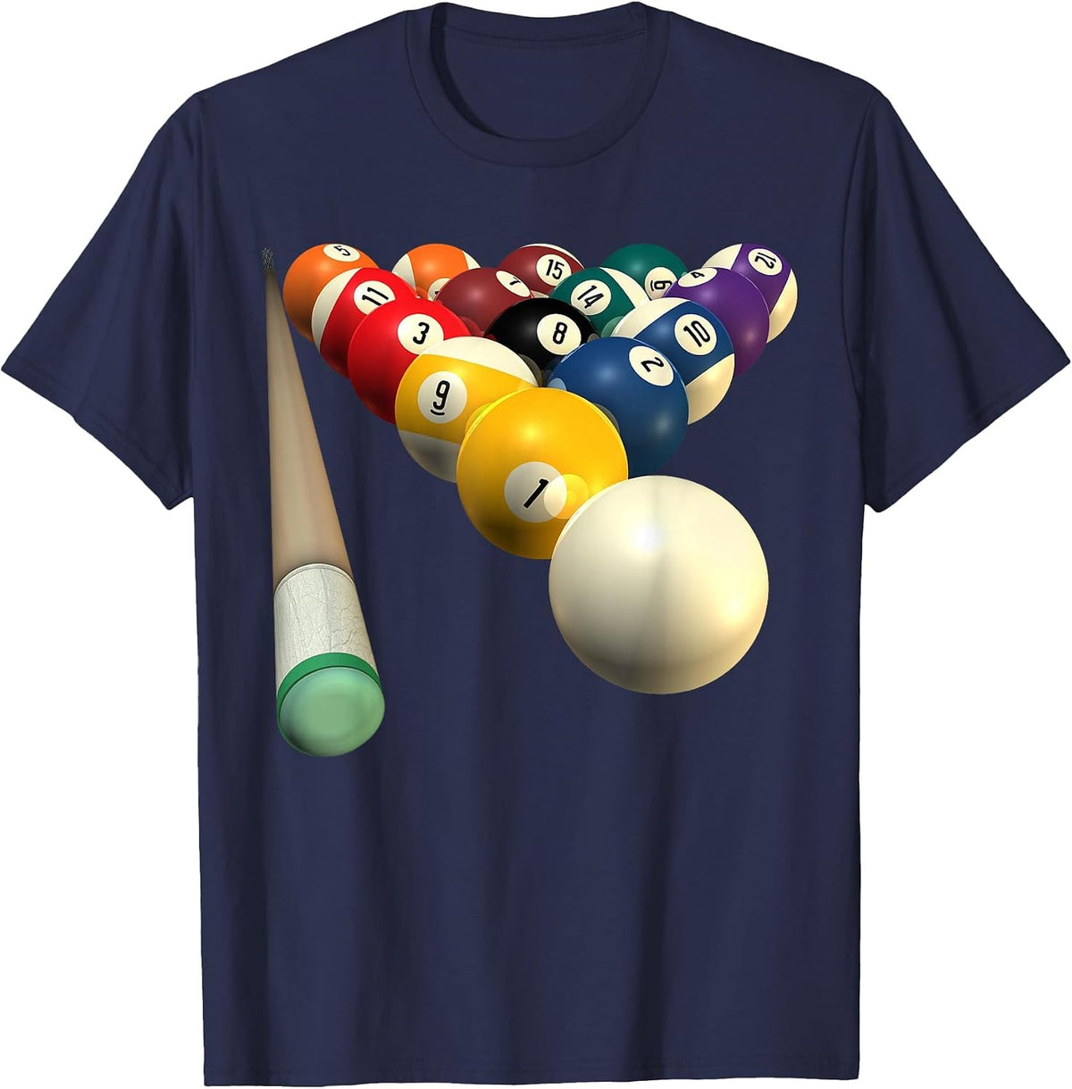8-Ball Pool Team T-Shirts for BAR League Protecting T-Shirt - Navy Blue